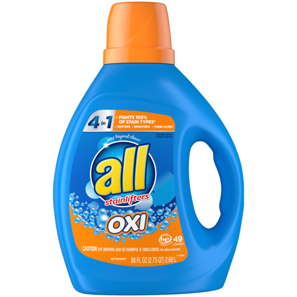 Laundry all Laundry Detergent Liquid with OXI Stain Removers and Whiteners, 49 Loads hero