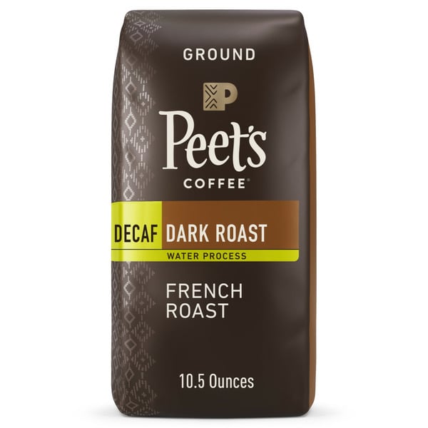 Coffee Peet's Coffee Decaf French Roast, Dark Roast Ground Coffee, Bag hero