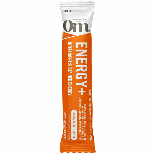 Cocoa & Drink Mixes Om Energy Plus, Mushroom Drink Mix Supplement, Citrus Orange Flavor hero