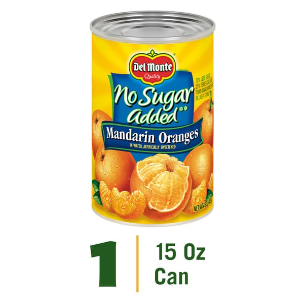 Canned Fruit & Applesauce Del Monte No Sugar Added Mandarin Oranges, Canned Fruit hero