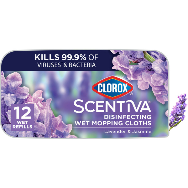 Cleaning Products Clorox Disinfecting Wet Mopping Cloths, Tuscan Lavender and Jasmine hero