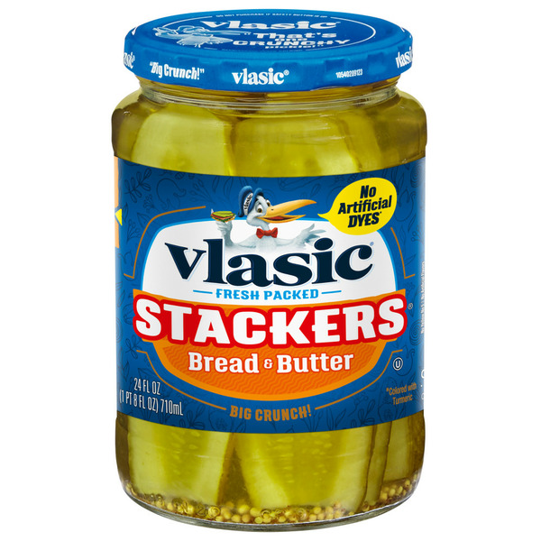 Pickled Goods & Olives Vlasic Stackers Mildly Sweet Bread & Butter Pickles hero