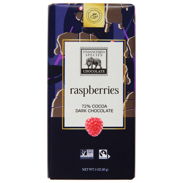 Candy & Chocolate Endangered Species Raspberry Dark Chocolate Bar hero