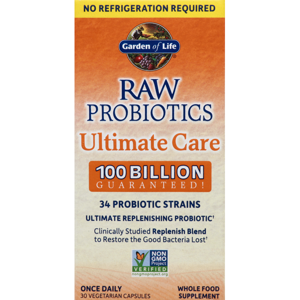 Dietary Supplements Garden of Life Raw Probiotics, Ultimate Care, Vegetarian Capsules hero