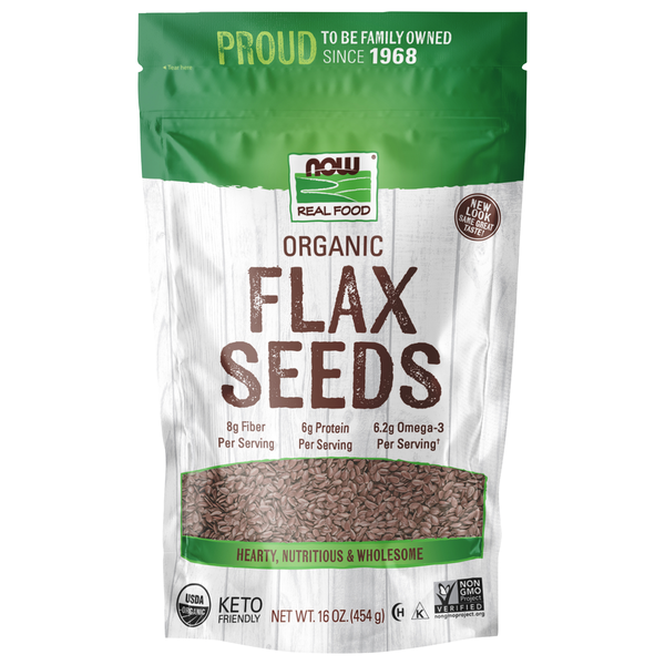 Nuts, Seeds & Dried Fruit NOW Flax Seeds, Organic hero