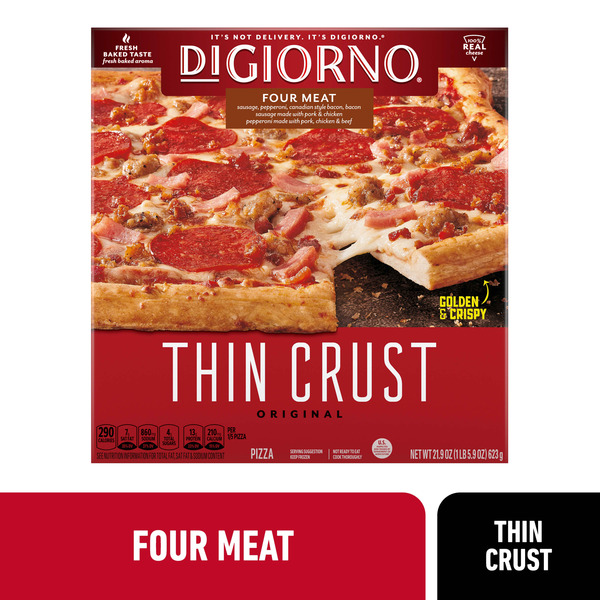 Frozen Pizza DiGiorno Classic Thin Crust Four Meat hero