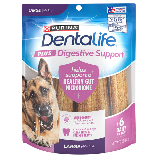 Dog Treats & Chews DentaLife Dog Treat, Daily, Plus Digestive Support, Large (40+ lbs) hero