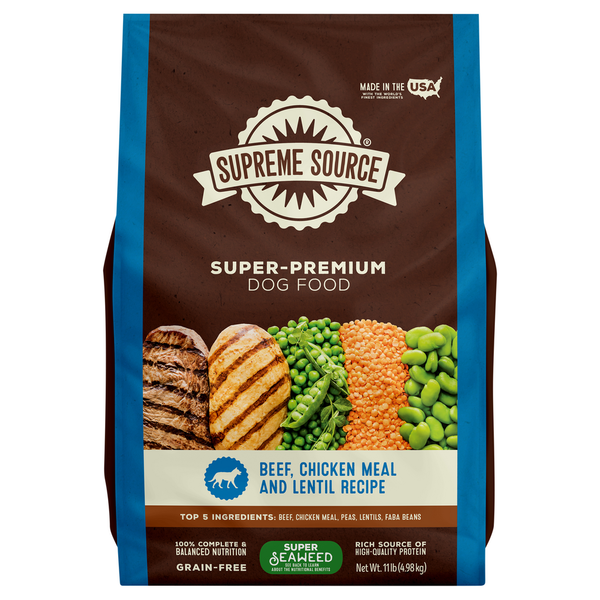 Dog Food & Care Supreme Source Dog Food, Grain-Free, Beef, Chicken Meal and Lentil Recipe, Super-Premium hero