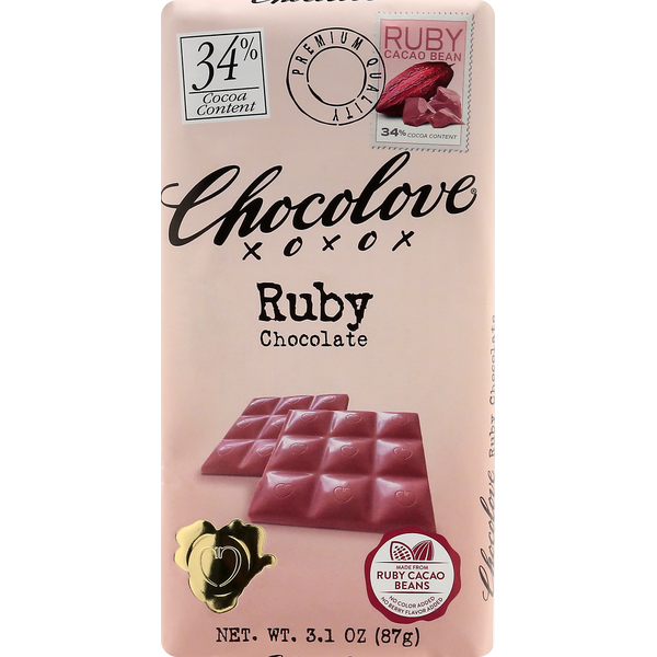 Candy & Chocolate Chocolove Chocolate, Ruby, 34% Cocoa hero