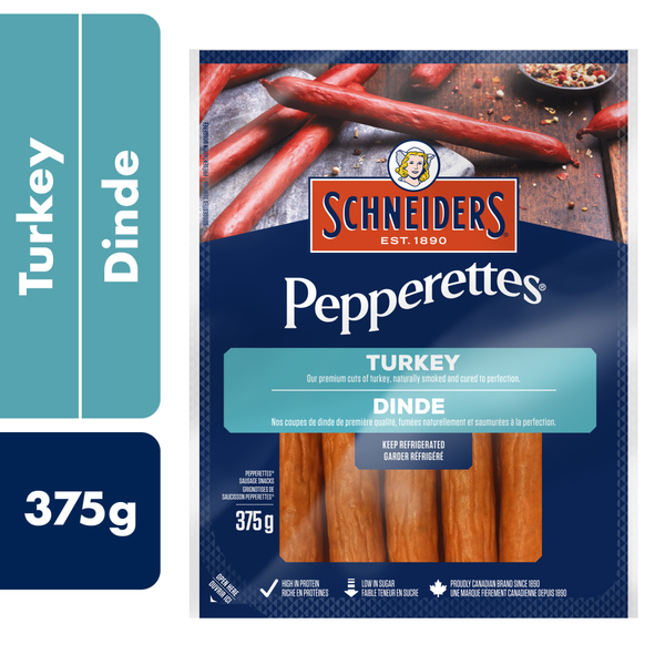 Hot Dogs, Bacon & Sausage Schneiders Pepperettes Sausage Sticks, Turkey hero