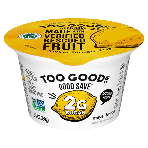 Yogurt Too Good & Co. Meyer Lemon Low Fat Greek Yogurt Cultured Product Cup hero