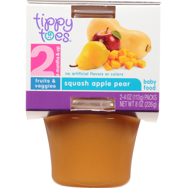 Baby Food & Formula Tippy Toes Baby Food, Squash Apple Pear, 2 (6 Months & Up) hero