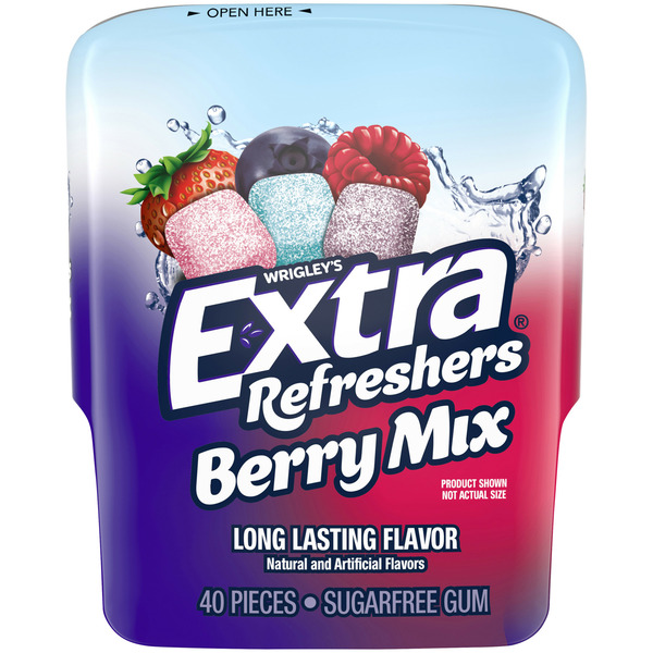 Mint & Gum Extra Gum Refreshers Berry Mix Sugar Free Chewing Gum Piece Bottle hero