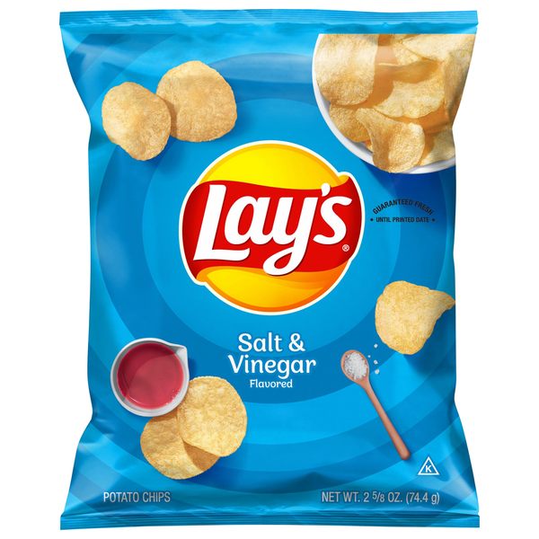 Chips & Pretzels Lay's Potato Chips, Salt & Vinegar Flavored hero