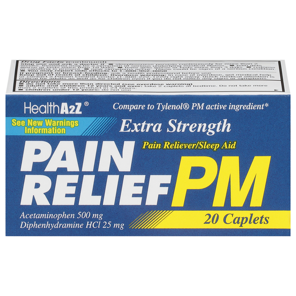 Muscles, Joints & Pain Relief HealthA2Z Pain Relief, PM, Extra Strength, Caplets hero