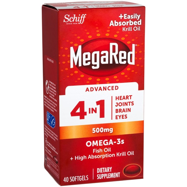 Fish Oil & Omegas Schiff MegaRed Omega-3 Fish Oil + High Absorption Krill Oil Supplement 500mg, Advanced Softgels hero