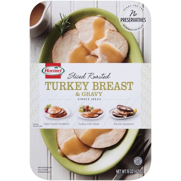 Ready to Heat Hormel Square Table Sliced Roast Turkey Breast And Gravy hero