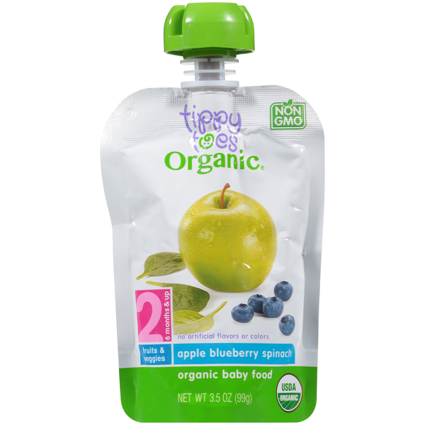 Baby Food & Formula Tippy Toes Apple Blueberry Spinach Organic Baby Food hero