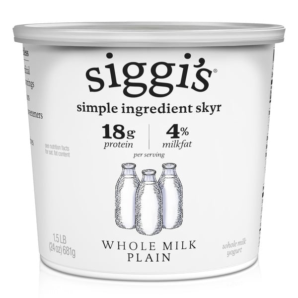 Yogurt, Kefir & Smoothies Siggi's Yogurt, Plain, Whole Milk hero