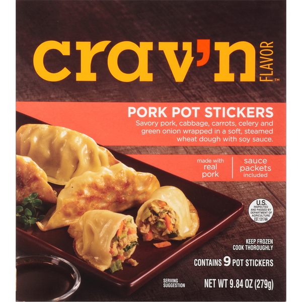 Frozen Appetizers & Sides Crav'n Flavor Pot Stickers, Pork hero