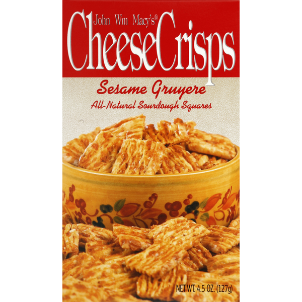 Crackers John Wm. Macy's Cheese Crisp, Sesame Gruyere hero