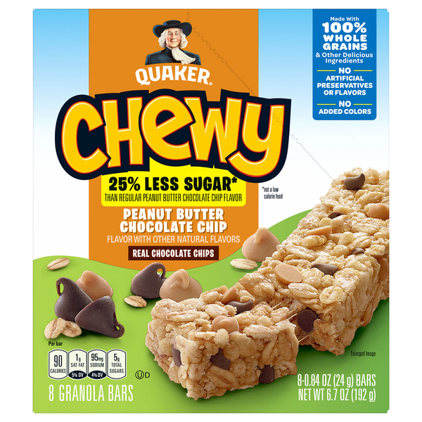 Breakfast Bars & Pastries Quaker Granola Bars, Peanut Butter Chocolate Chip hero