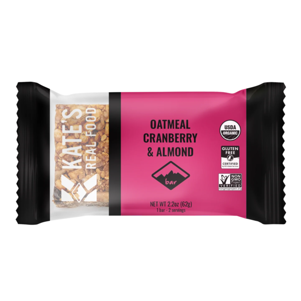 Energy & Granola Bars Kate's Real Food Organic Snack Bar, Oatmeal Cranberry & Almond hero