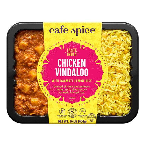 Indian Foods Cafe Spice Chicken Vindaloo with Lemon Rice hero