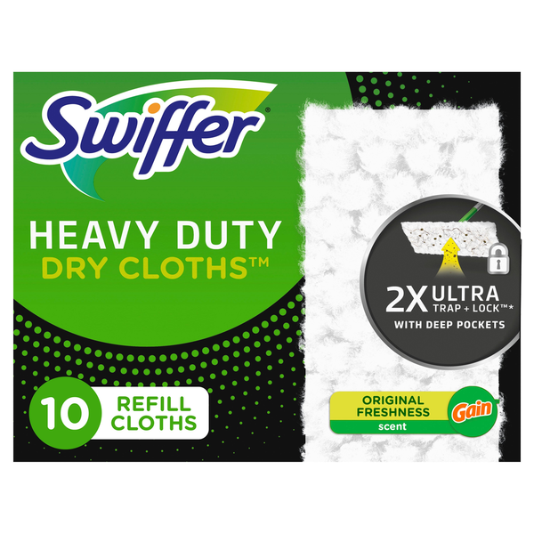 Swiffer Sweeper Heavy Duty Multi-Surface Dry Cloth Refills, Gain scent hero