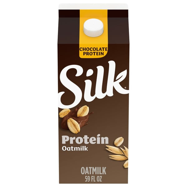 Silk Protein Oat Milk, Chocolate, Dairy Free, Lactose Free, Gluten Free hero