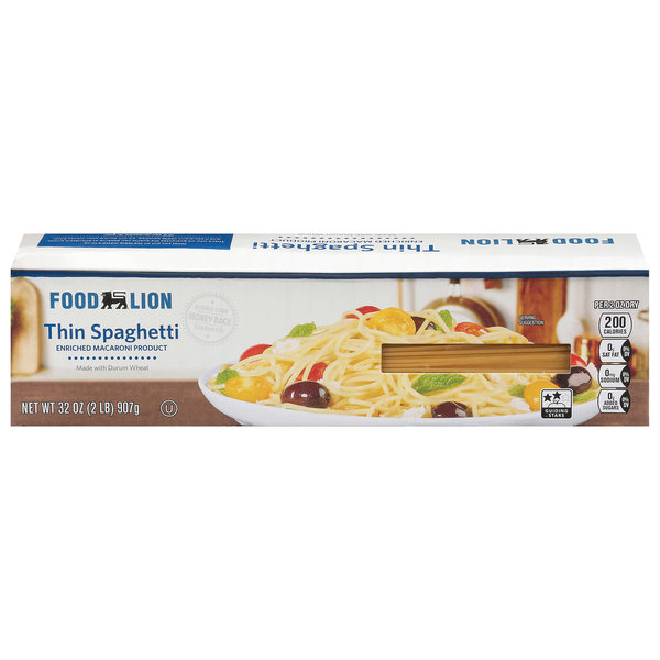 Dry Pasta Food Lion Pasta, Thin Spaghetti, Classic, Box hero