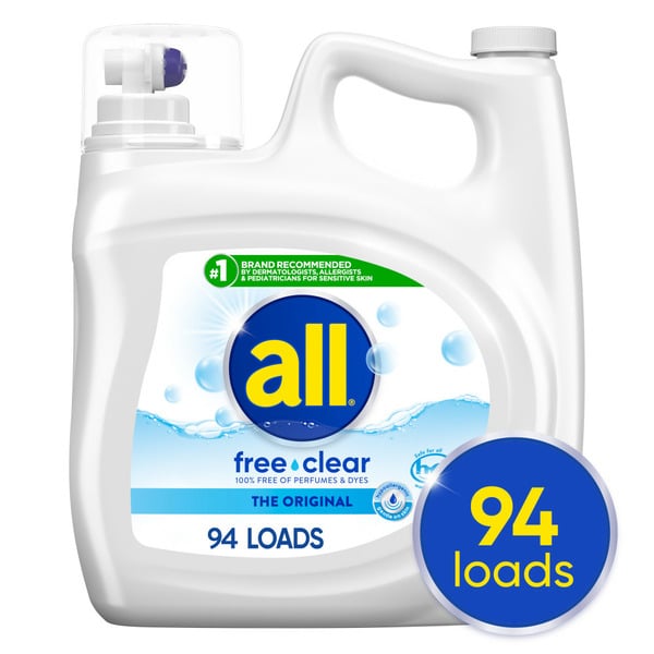 Laundry all Liquid Laundry Detergent Free Clear for Sensitive Skin, 94 Loads hero