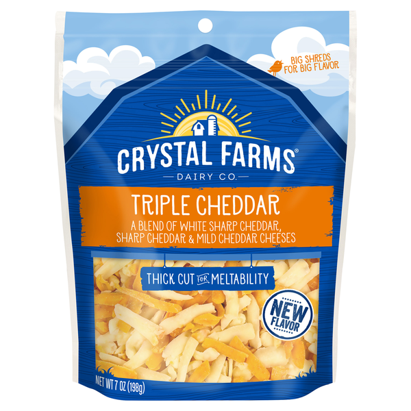 Crystal Farms Cheese, Triple Cheddar, Thick Cut hero