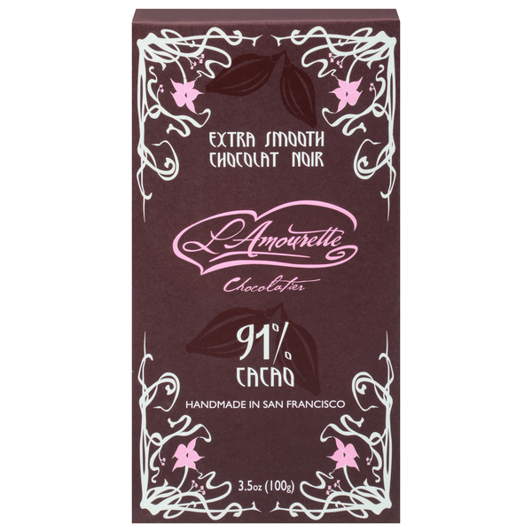 Candy & Chocolate L'Amourette Dark Chocolate, Extra Smooth, 91% Cacao hero