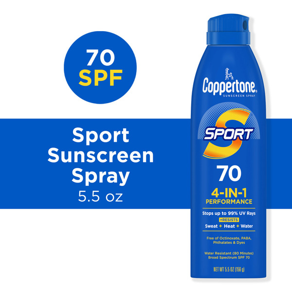 Coppertone Water Resistant Sunscreen Spray, Broad Spectrum SPF 70 hero