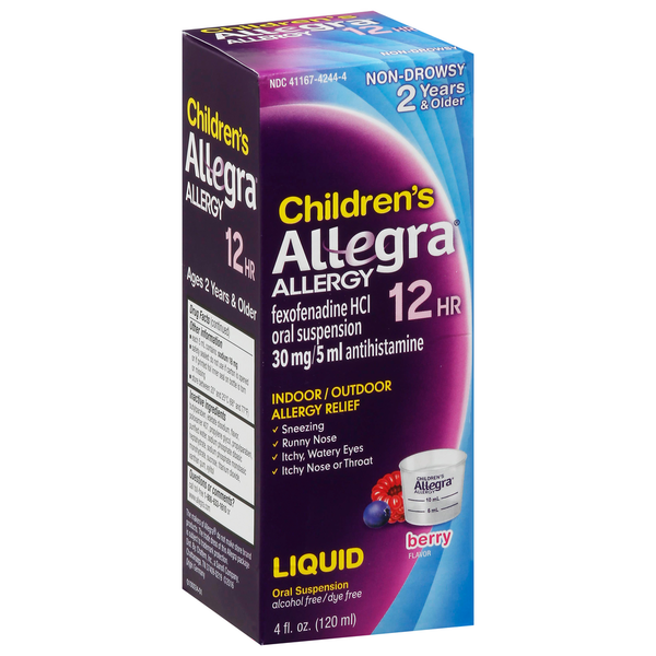 Allegra Allergy Relief, Indoor/Outdoor, Berry Flavor, Children's ...