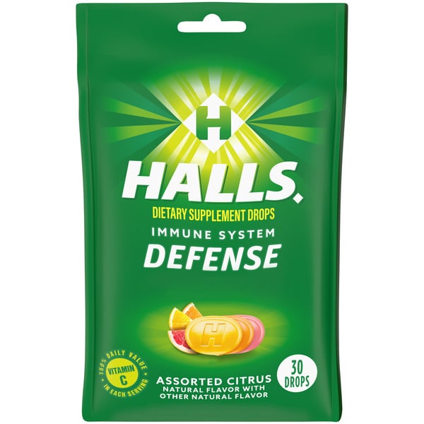 Cold, Flu & Allergy Halls Defense Assorted Citrus Vitamin C Drops hero