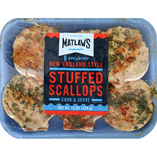 Frozen Prepared Seafood Matlaw's Scallops, Stuffed, New England Style hero