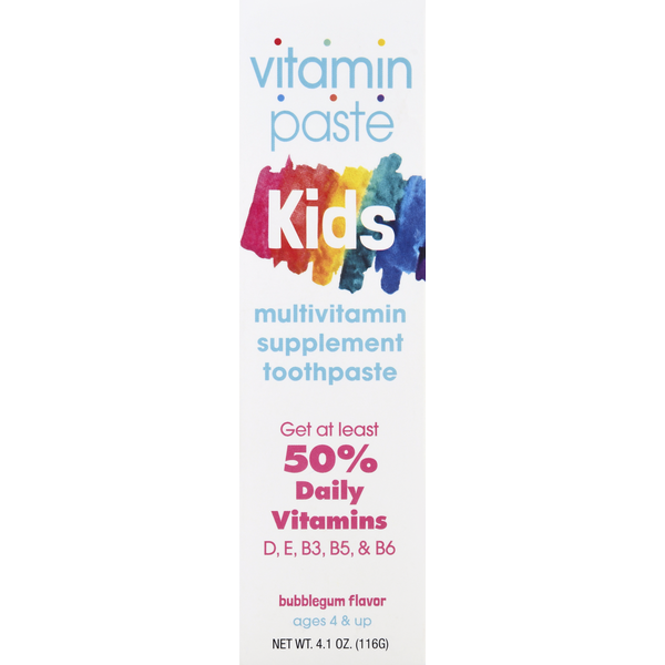 Oral Hygiene Vitaminpaste Toothpaste, Bubblegum Flavor, Kids hero