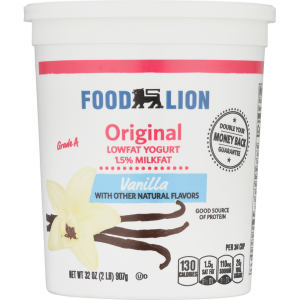 Yogurt Food Lion Lowfat Yogurt Vanilla hero