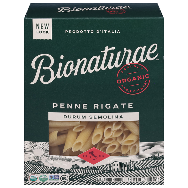 Dry Pasta Bionature Penne Rigate, Durum Semolina hero