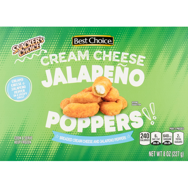 Frozen Appetizers & Sides Best Choice Jalapeno Poppers, Cream Cheese hero