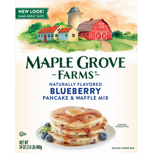 Pancake/Waffel Mixes and Syrup Maple Grove Farms of Vermont Pancake & Waffle Mix, Blueberry hero