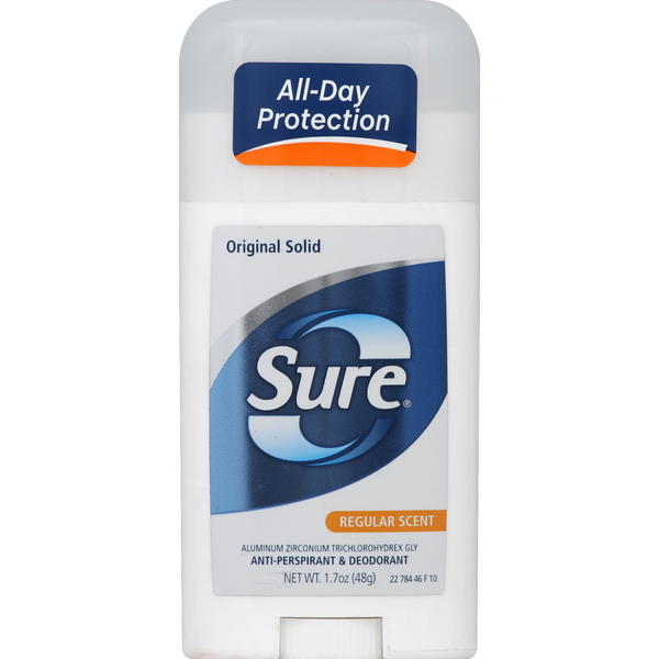 Deodorants Sure Anti-Perspirant & Deodorant, Original Solid, Regular Scent hero