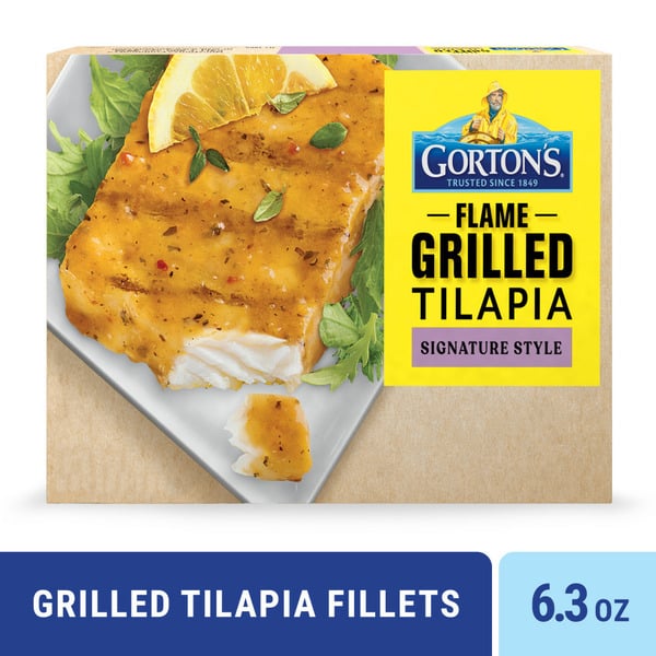 Frozen Meat & Seafood Gorton's Signature Grilled Tilapia Fillets hero