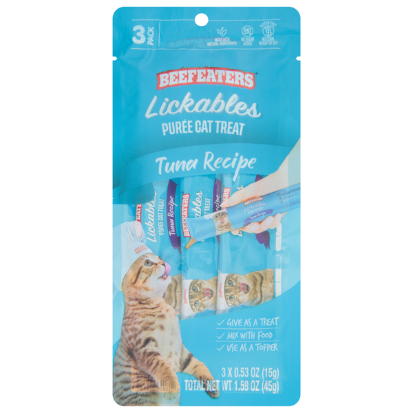 Cat Food & Care Beefeaters Cat Treat, Puree, Tuna Recipe, 3 Pack hero