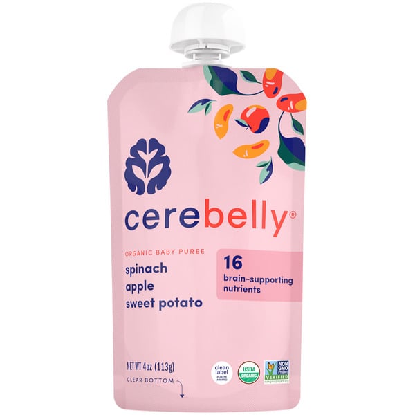 Baby Food & Formula Cerebelly Organic, Spinach Apple Sweet Potato Baby Puree hero