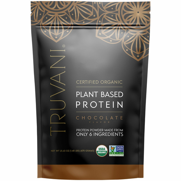 Plant Based Protein Truvani Protein Powder, Chocolate Flavored, Plant Based hero