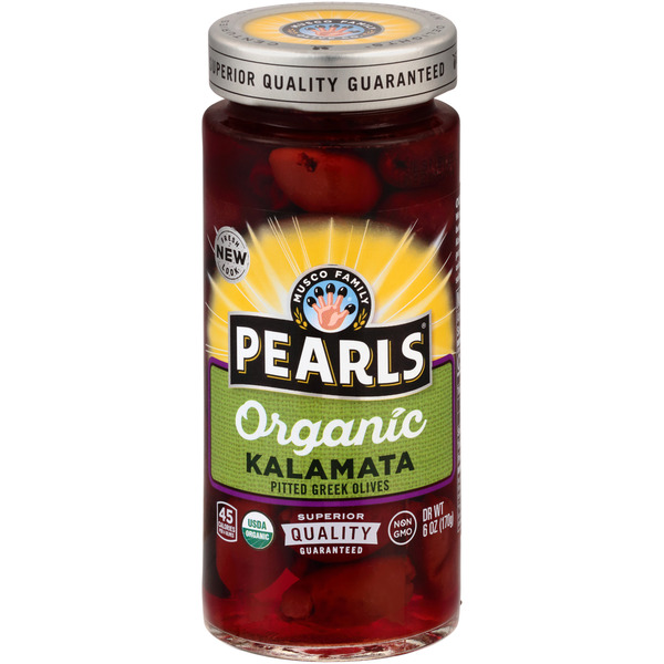 Canned & Jarred Vegetables Pearls Organic Specialties Pitted Kalamata Greek Olives hero