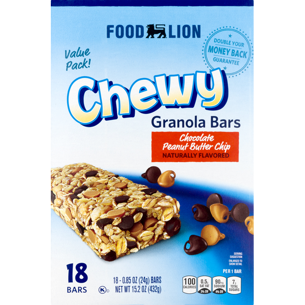 Energy & Granola Bars Food Lion Chocolate & Peanut Butter Chip Chewy Granola Bars hero